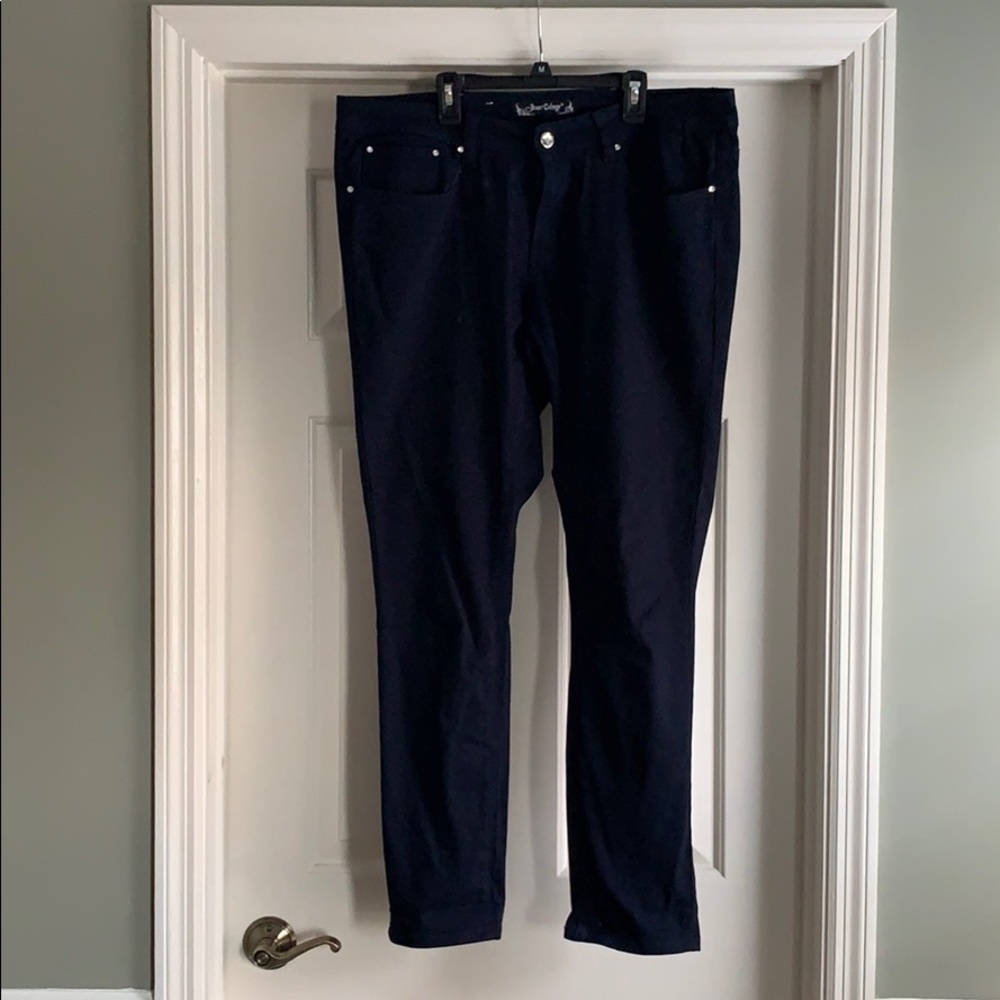 NAVY BLUE RHINESTONE SKINNY JEAN size 14